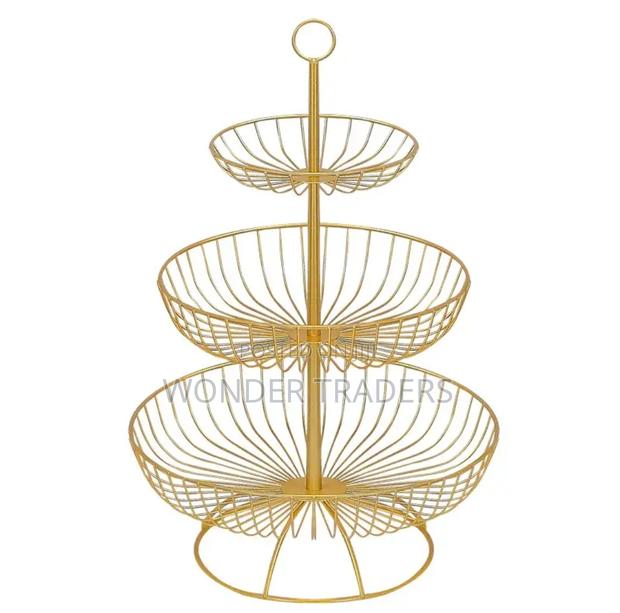 3 Tier Metallic Lovely Fruit Vegetables Stand*