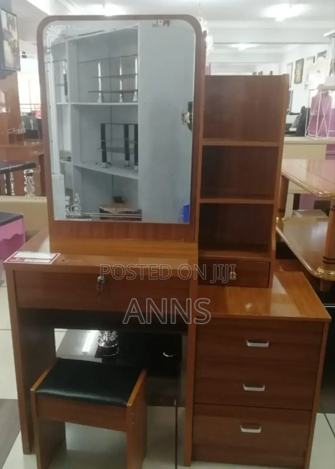 Brown Dresssing Home Table With Sliding Mirror