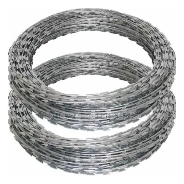 Double Galvanized Silver Razor Wire 450MM 10M