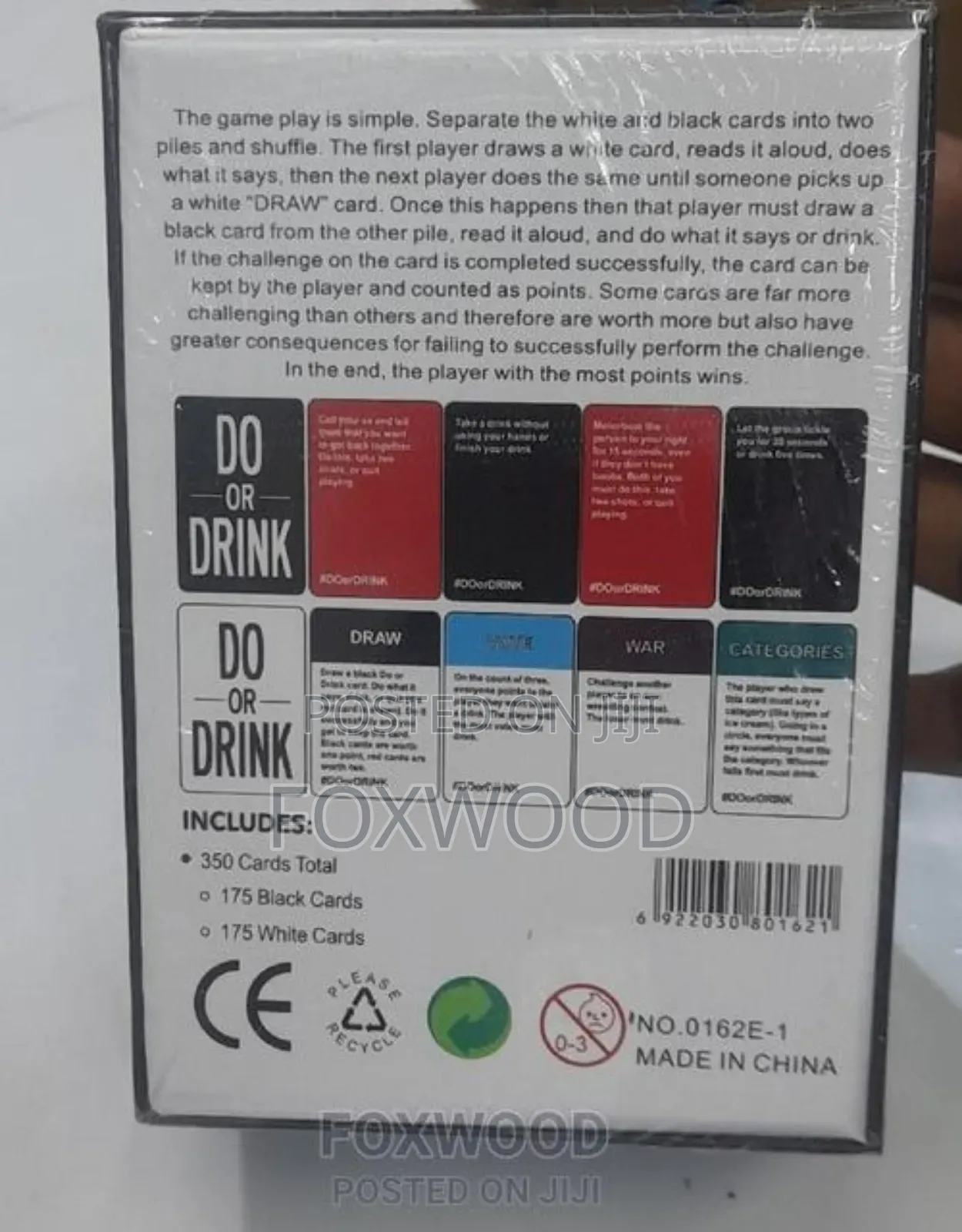 Do or Drink Game Card Win or Blackout Game for Adult