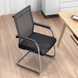 Office Chairs:Mesh Guest Chrome Office Waiting Bow Chair - thumbnail 2