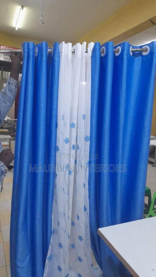 Grey Yellow and Mustard Blue Curtain - thumbnail 2