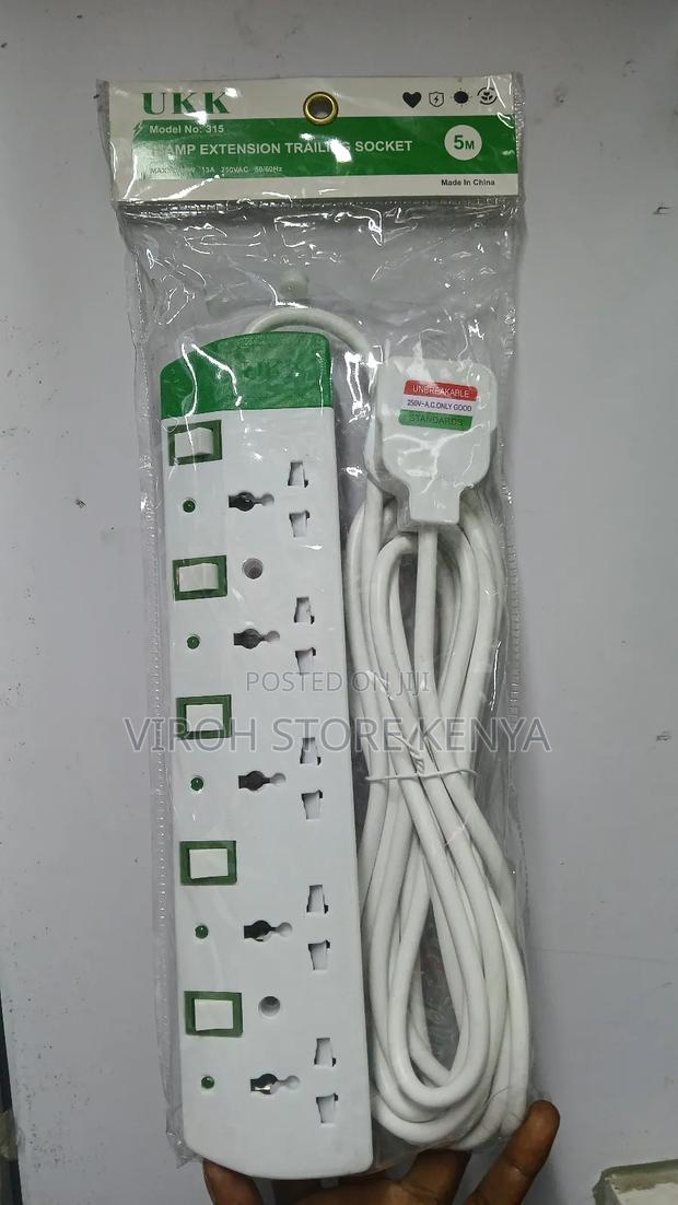 Universal Extension Cable 5 Way 5 Metres Socket Power Wire - main view