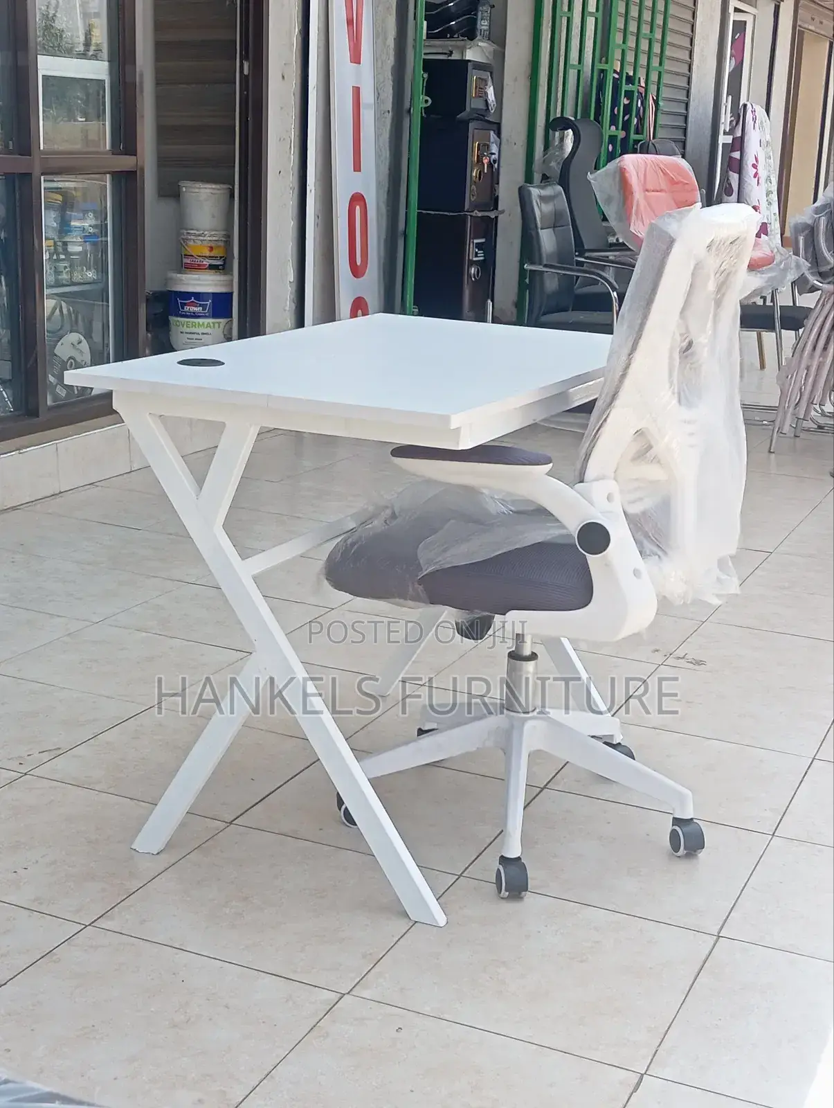 Metal Desk and Chair