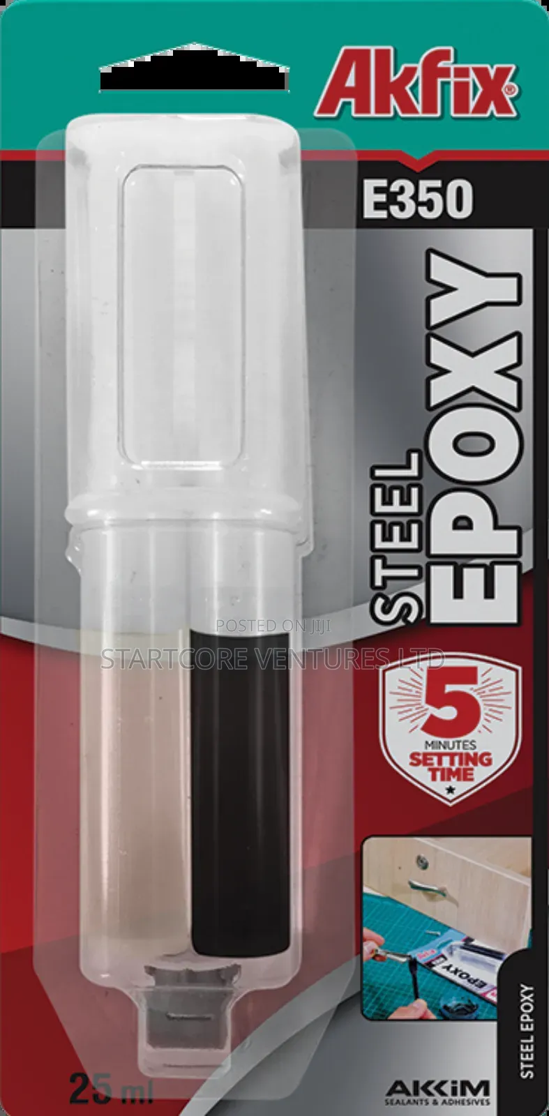 Akfix E350 Steel Epoxy and Quick Fix Putty 25ml