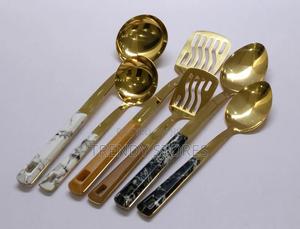 Long Handle Golden Serving Spoons - thumbnail 2
