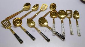 Short Handle Golden Serving Spoons - thumbnail 2