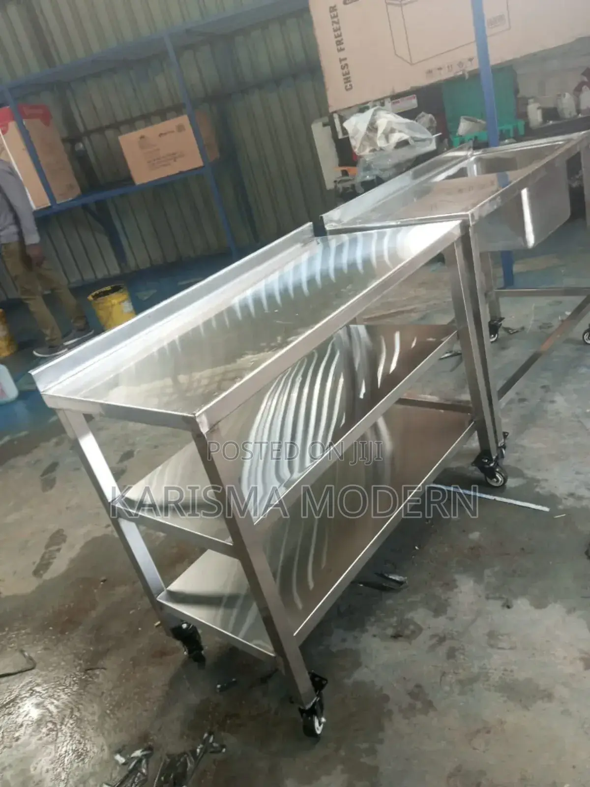 Double Shelf Stainless Steel Working Table Top