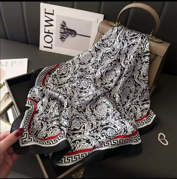 Multi Purpose Square Silk Scarf - thumbnail 4
