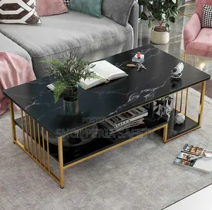 Black Luxury Marble Effect Coffee Table