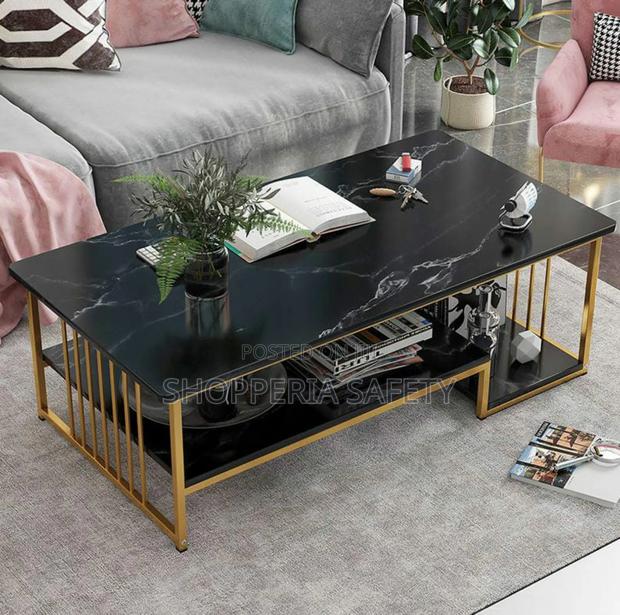 Black Luxury Marble Effect Coffee Table