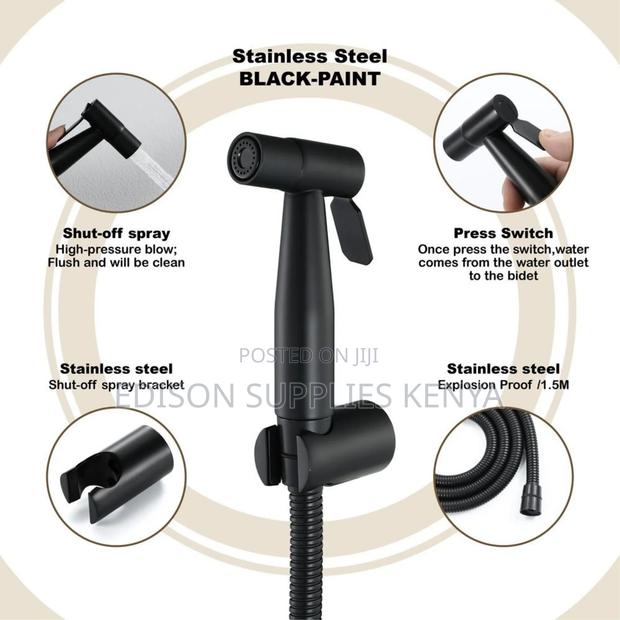 Black Arabic Showers Shattaf Bidet Sprayer Stainless Steel