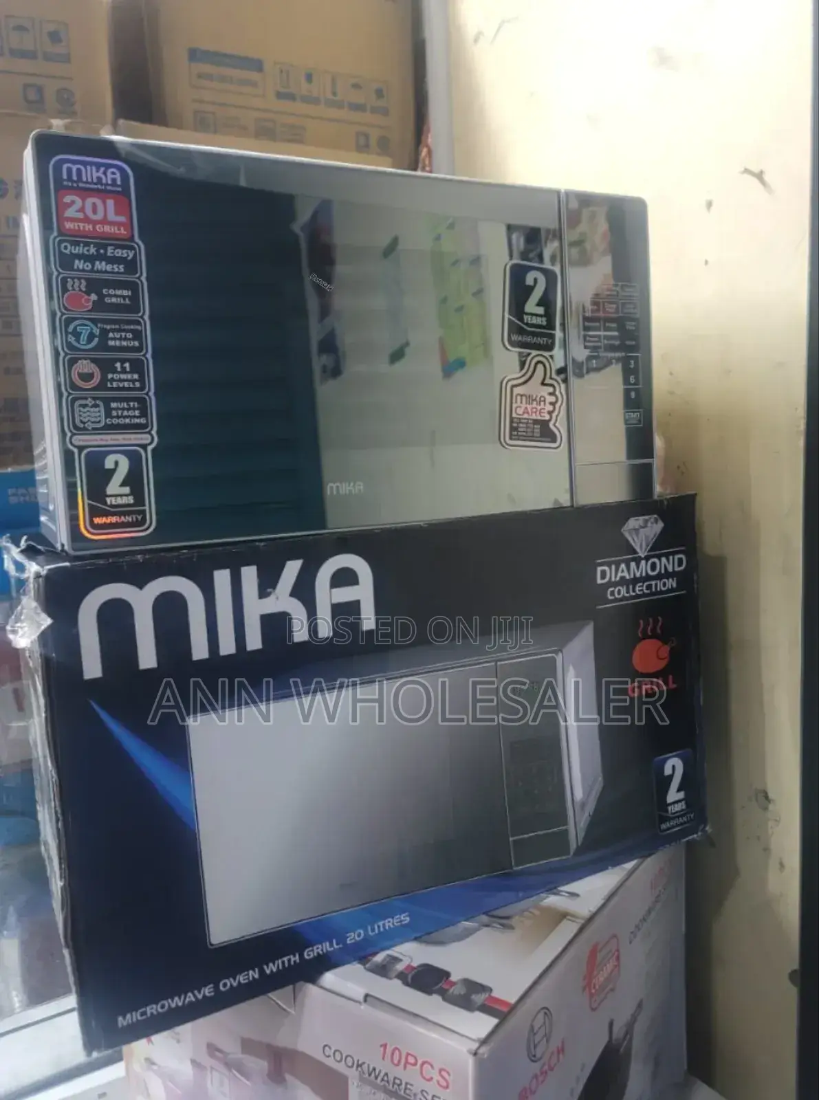 Mika Microwave Oven Grill 20ltr With 1000W Grill Silver S-55