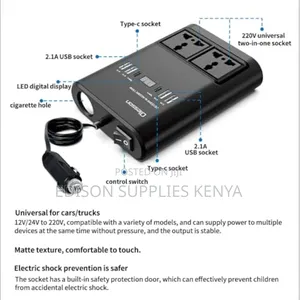 Olesson Car Power Inverter 150watts Cars Extension Cables