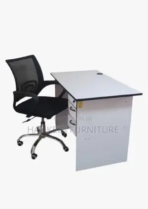 White Wooden Study Desk and Chair