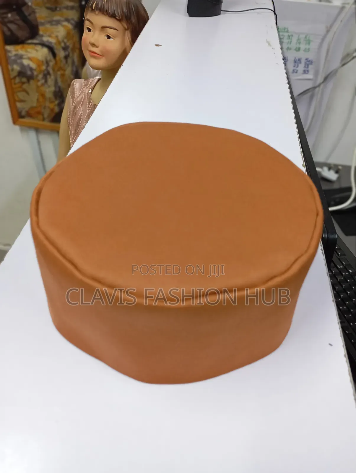 Rusty Brown Round Cap for Men