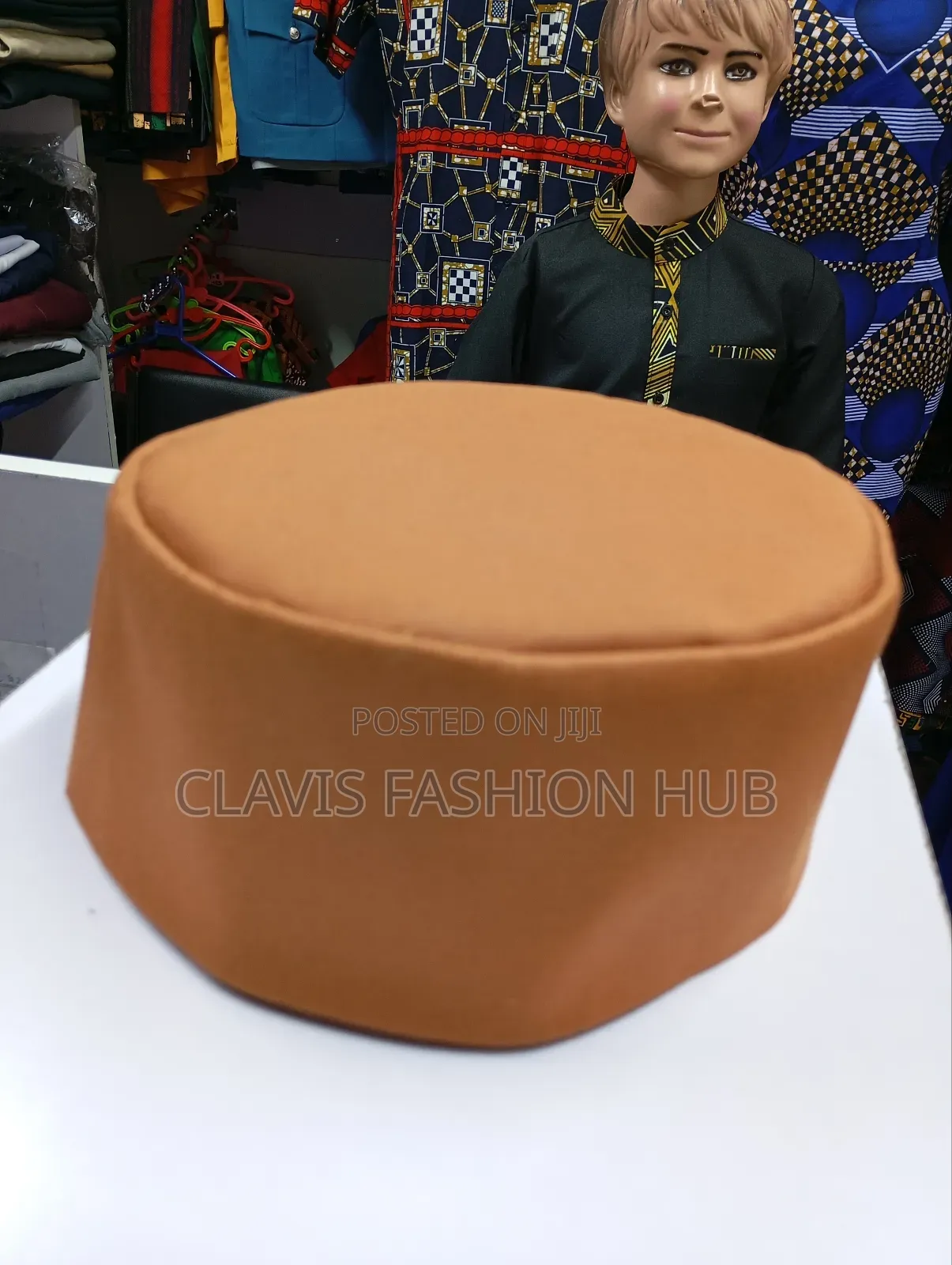 Rusty Brown Round Cap for Men
