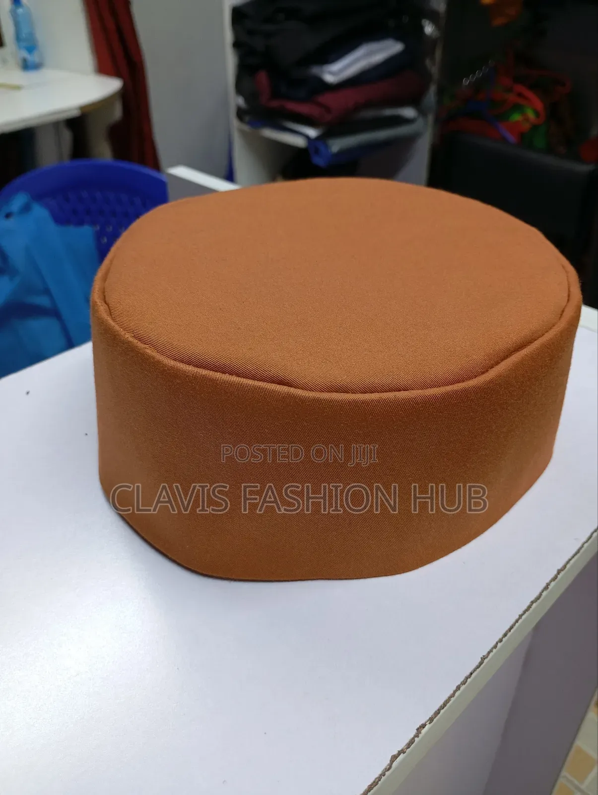 Rusty Brown Round Cap for Men