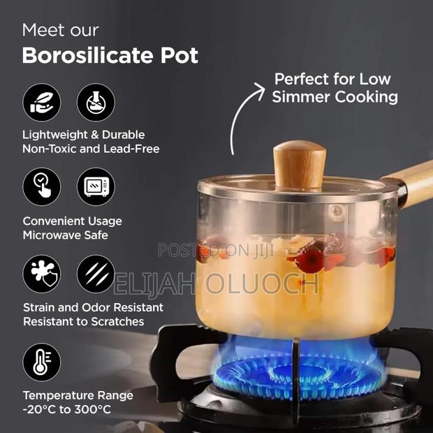 1.8L High Boron Heavy Borosilicate Glass Cookware - thumbnail 2