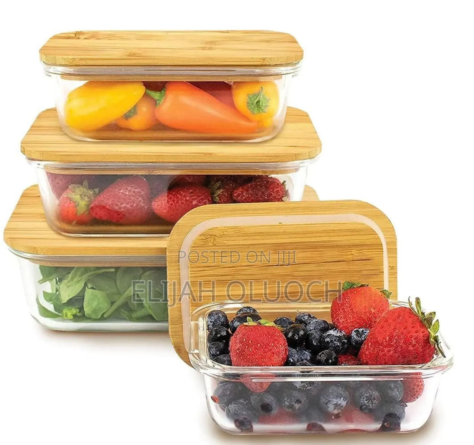 4in1 Lock Fresh 4pc Heavy Glass Food Storage Containers