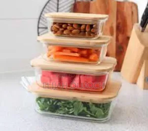 4in1 Lock Fresh 4pc Heavy Glass Food Storage Containers