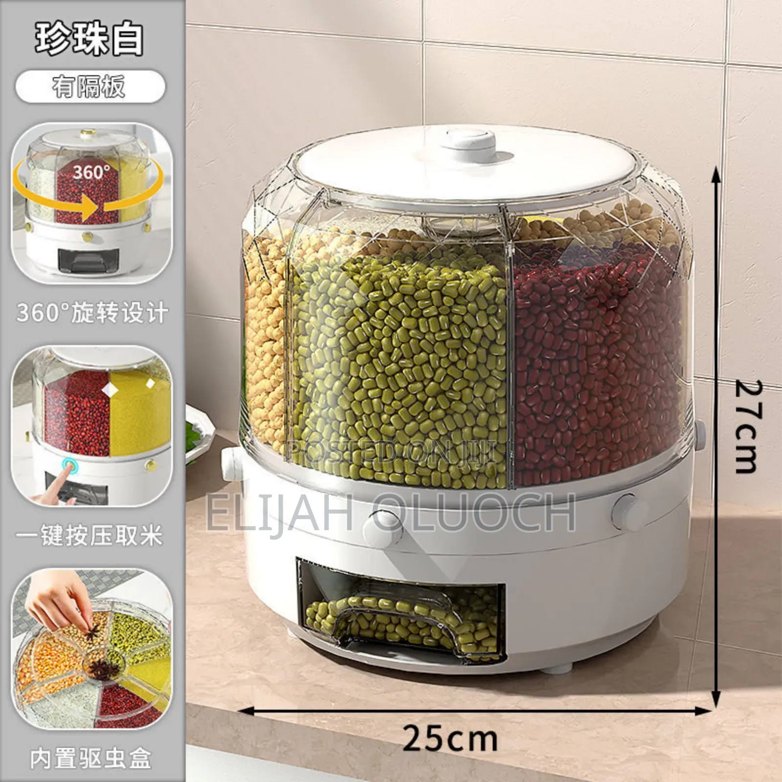 Rotating 6 Compartments Storage Container