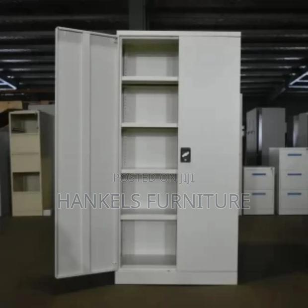 2 Door White Office Filing Cabinet - thumbnail 2