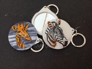 Embroidery Keychain With Mirror Back