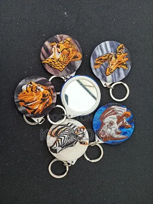 Embroidery Keychain With Mirror Back