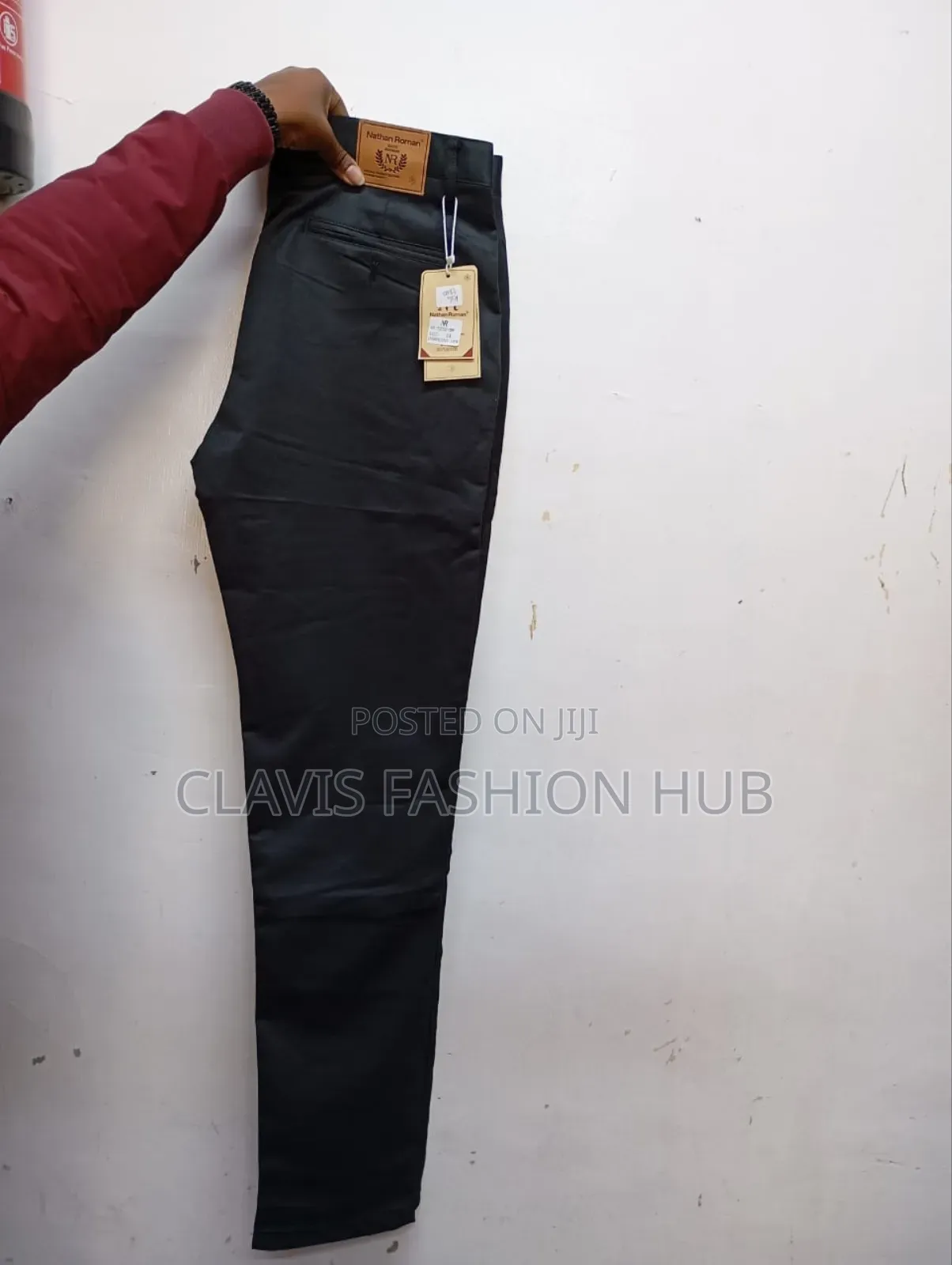 Nathan Roman Khaki Trousers for Men Black Blue