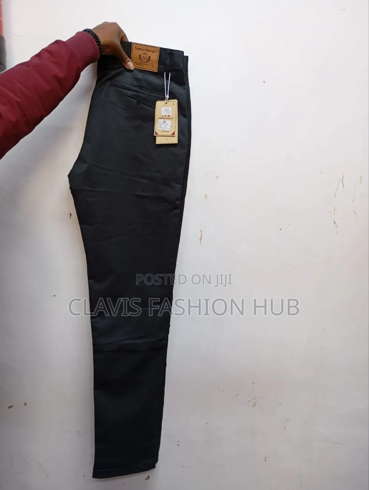Nathan Roman Khaki Trousers for Men Black Blue