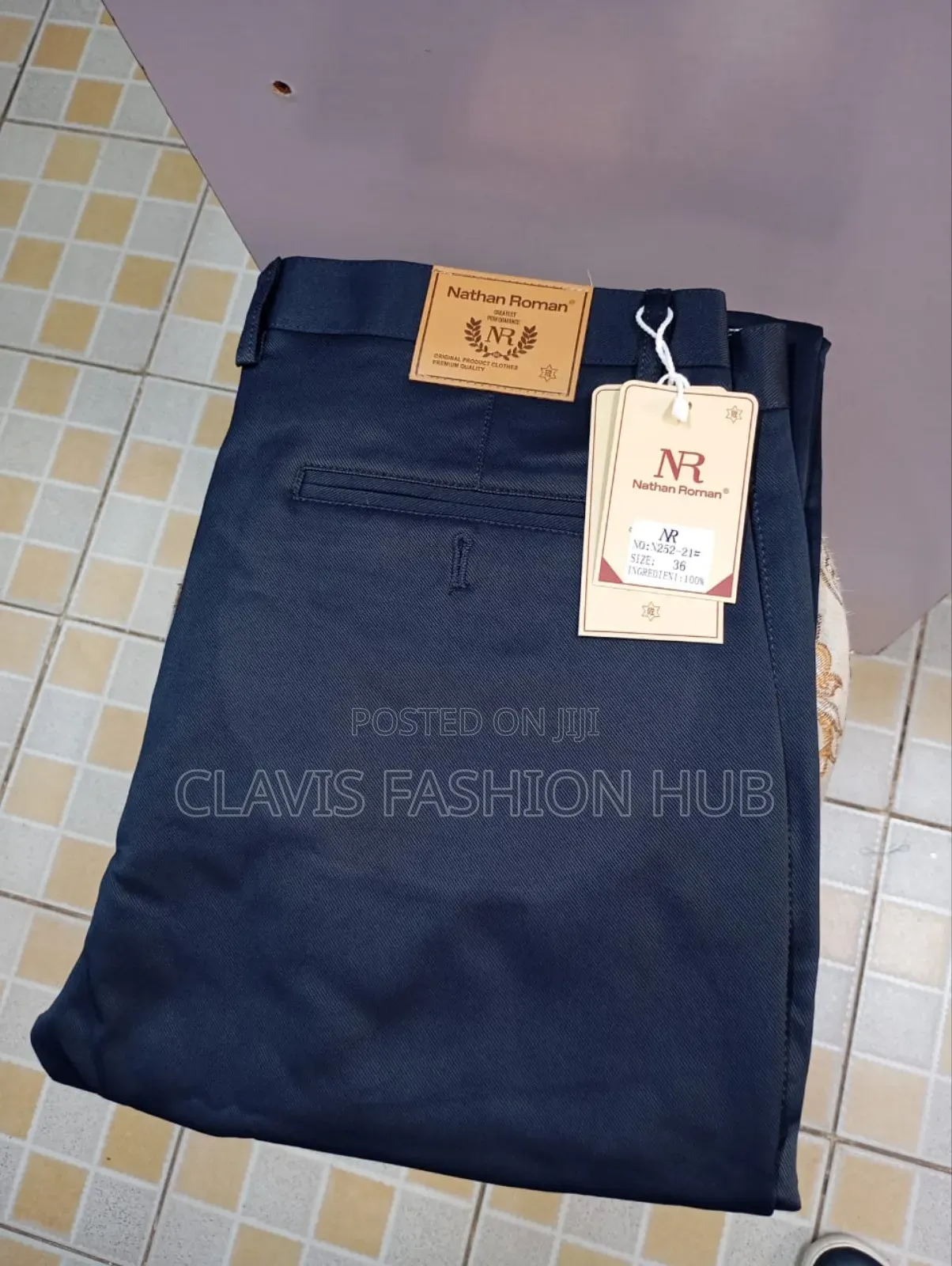 Nathan Roman Khaki Trousers for Men Black Blue