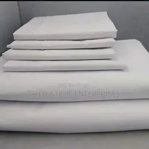 7*8 Plain White Cotton Bedsheet 2flat Bedsheets 4pillowcases