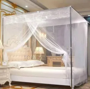 5 by 6 White 4sided 4 Stand Mosquito Net