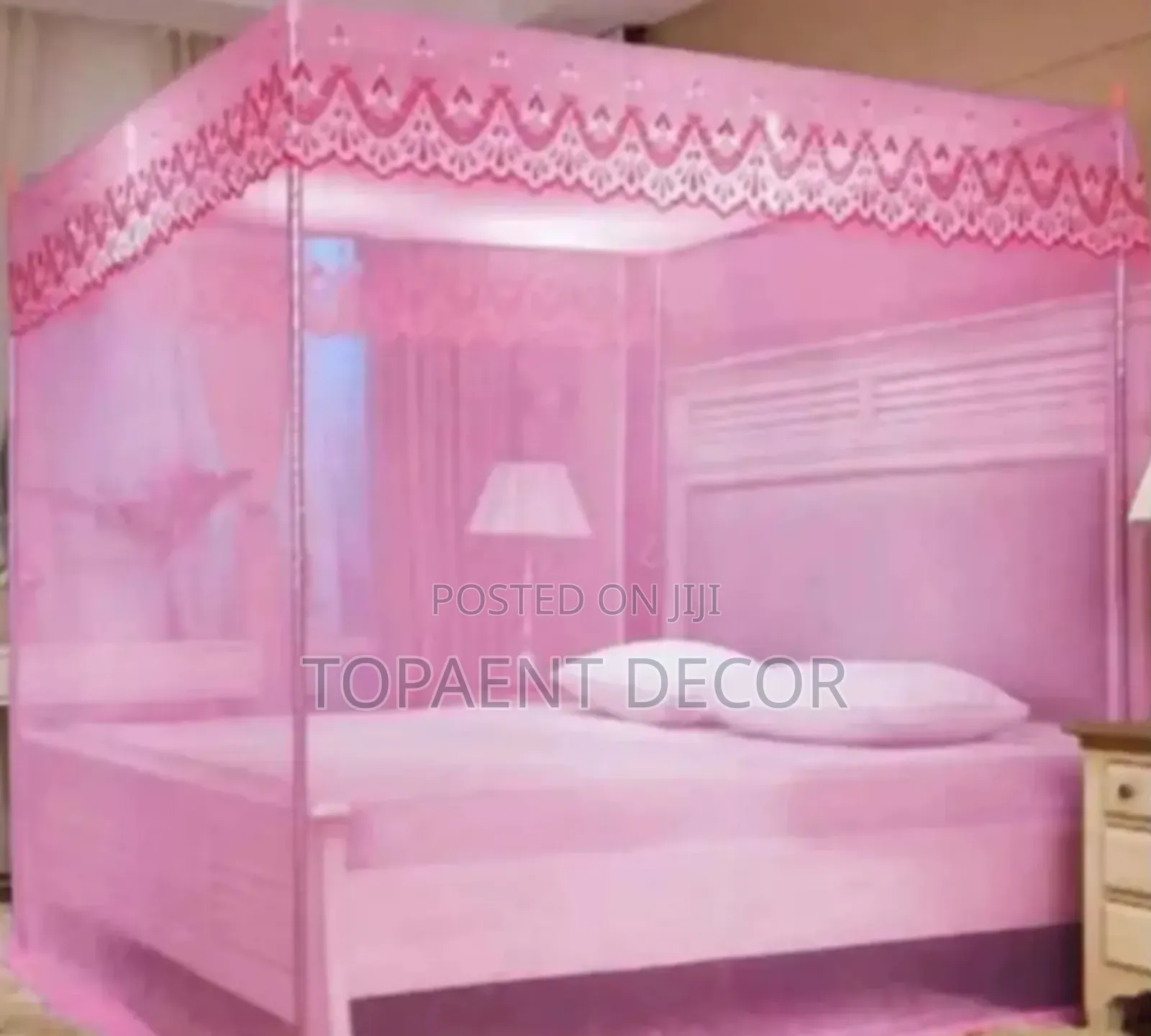 Pink 6by 6 4 Sided Mosquito Net
