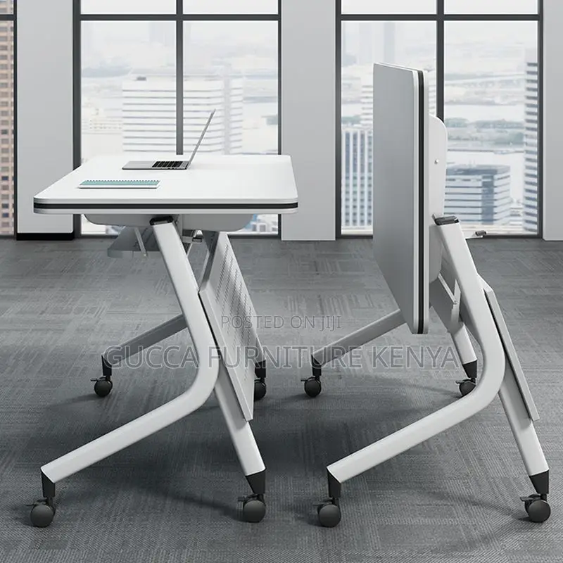 Office Tables:120cm 
Folding Office Desk With Swivel Wheels