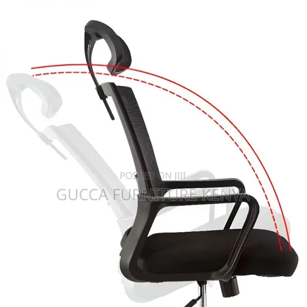 Office Chairs: Mesh Black Textile Office High Back Chair