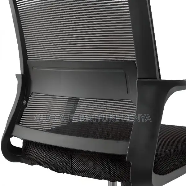 Office Chairs: Mesh Black Textile Office High Back Chair