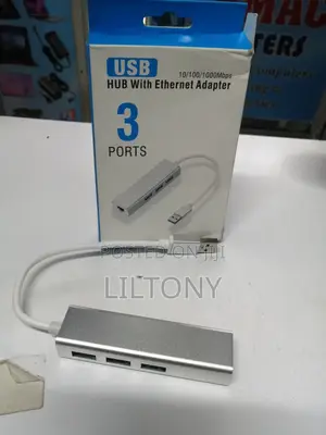 3 Port USB Hub With Ethernet Adapter