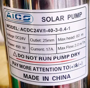 Aico Japan 24v 400W Head 60M Solar Submersible Pump