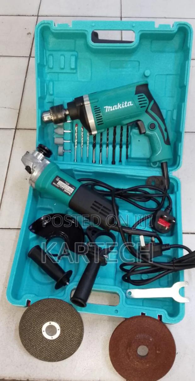 Makita 710w Hammer Drill+ Angle Grinder 4.5" Combo Set - main view