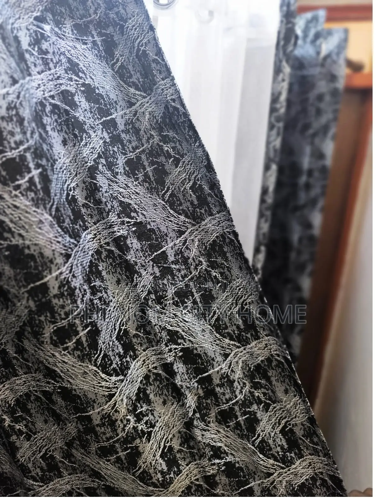 Patterned Black and White Curtains