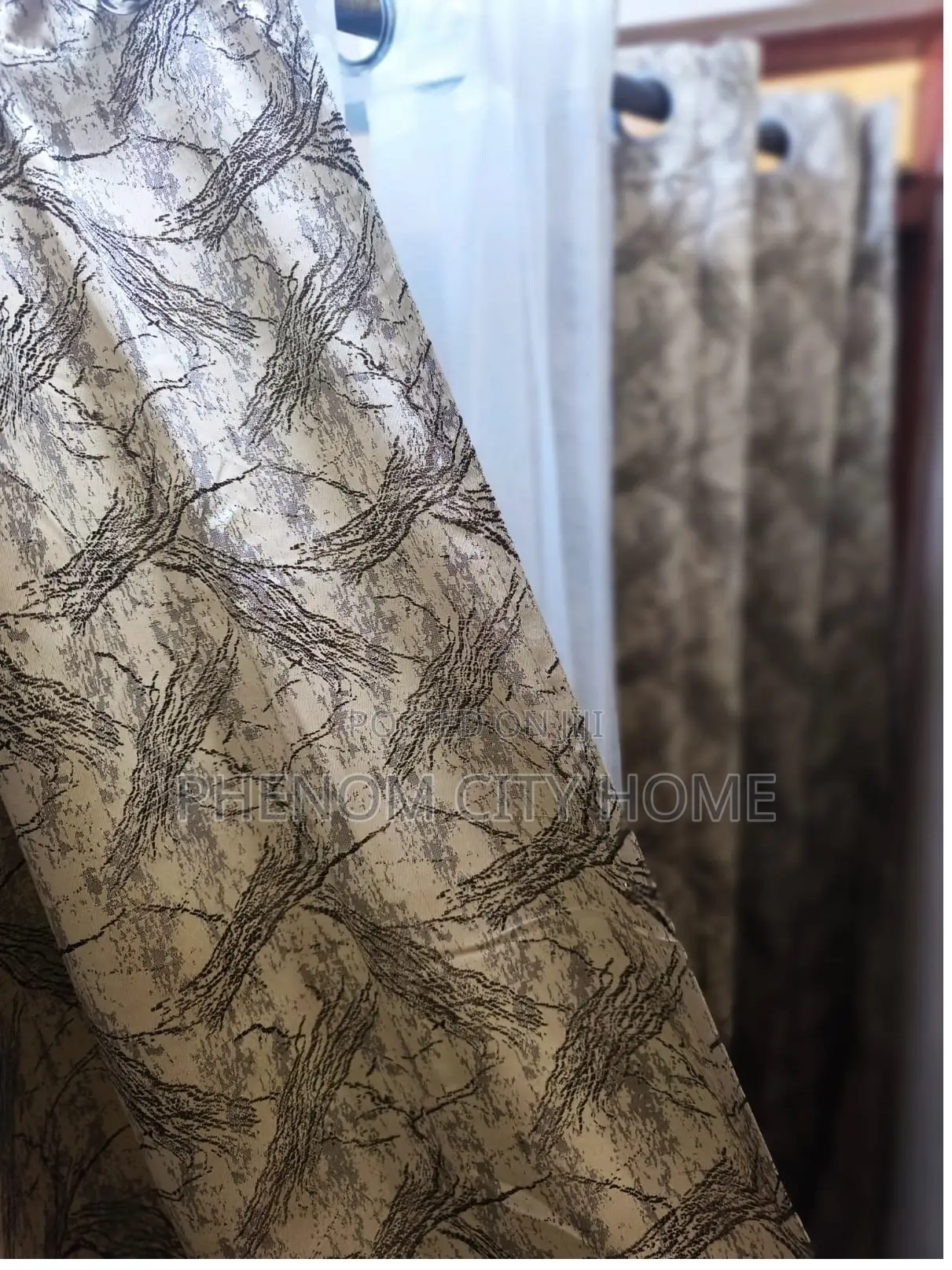 Patterned Black and White Curtains