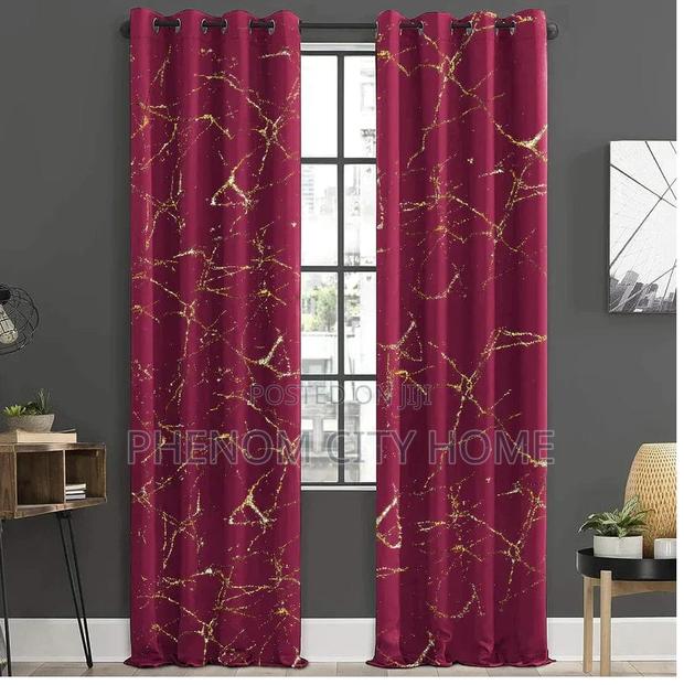 Maroon Patterned Brand New Curtains for Narmal Window