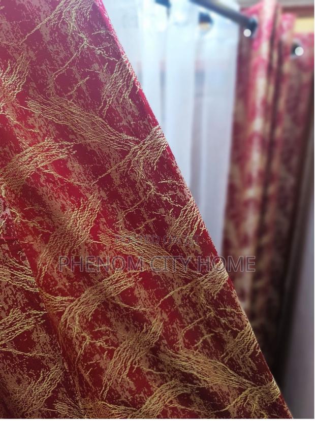 Maroon Patterned Brand New Curtains for Narmal Window - thumbnail 2