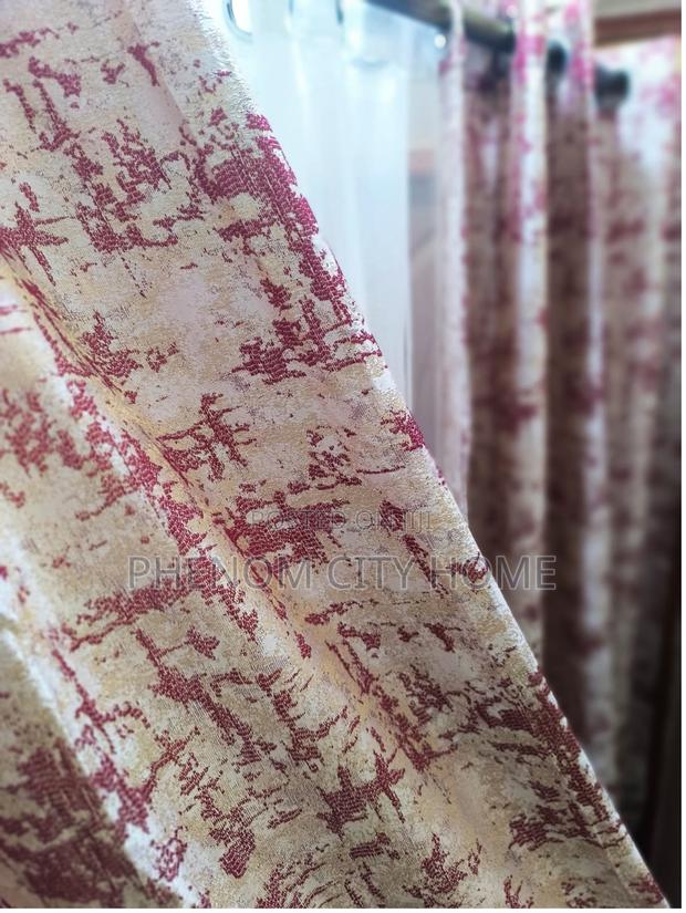 Maroon Patterned Brand New Curtains for Narmal Window - thumbnail 3