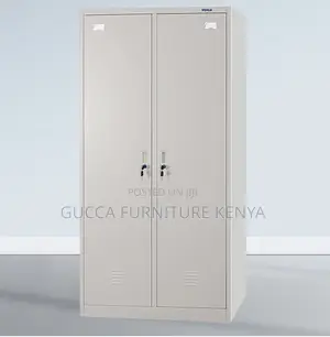 Cabinets: Metallic Two-Door Locker Office File Cabinet