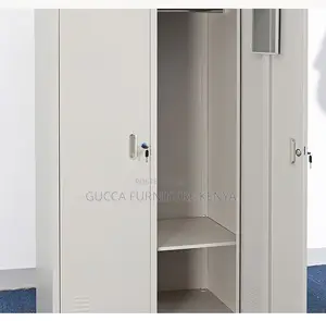 Cabinets: Metallic Two-Door Locker Office File Cabinet