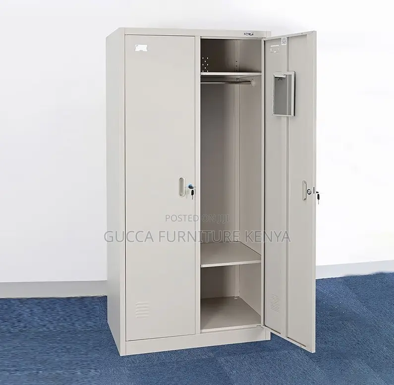 Cabinets: Metallic Two-Door Locker Office File Cabinet