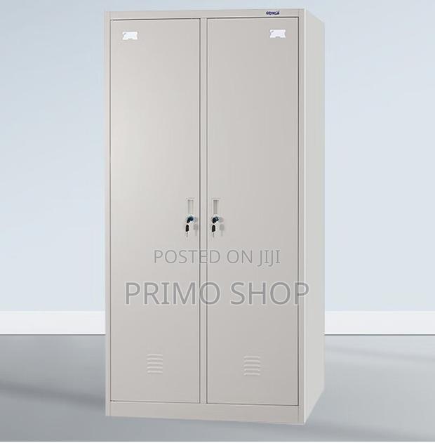 Cabinets:Metallic Two-Door Locker Office File Cabinet